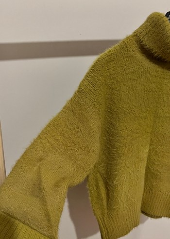 Sarı Triko Kadın Kazak - Görsel 2