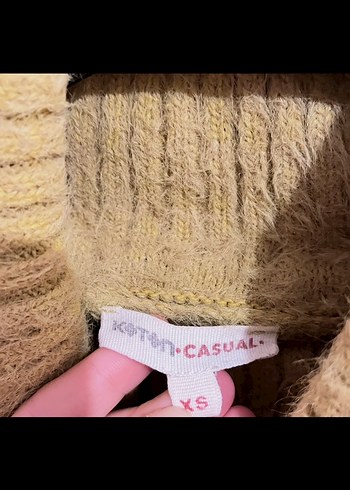 Sarı Triko Kadın Kazak - Görsel 3