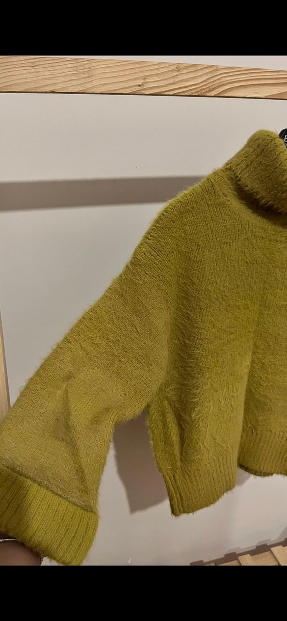 Sarı Triko Kadın Kazak - Görsel 2