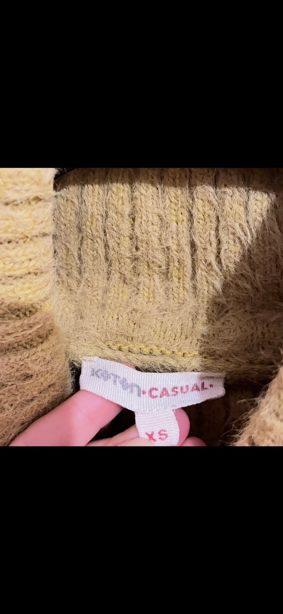 Sarı Triko Kadın Kazak - Görsel 3