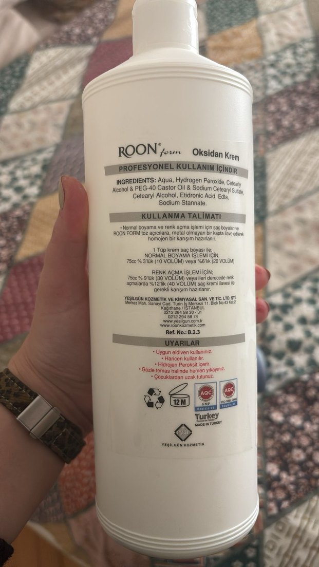 Roon Form %9 Hidrojen Peroksit Oksidan Krem 30 Vol - Görsel 2