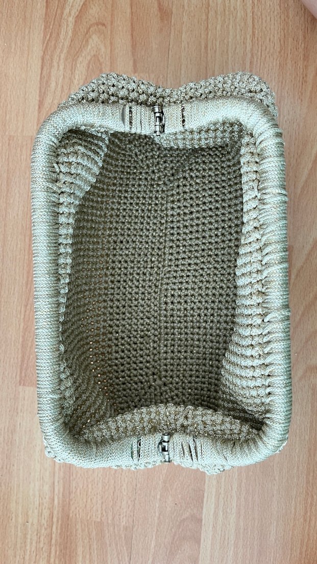 Gold ipli Örgü Bohem Kadın Portföy Çanta - Görsel 3