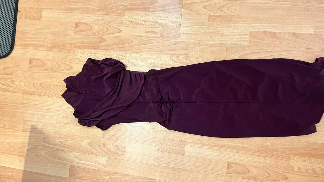 Mor Drapeli Midi Kadın Elbise - Görsel 3