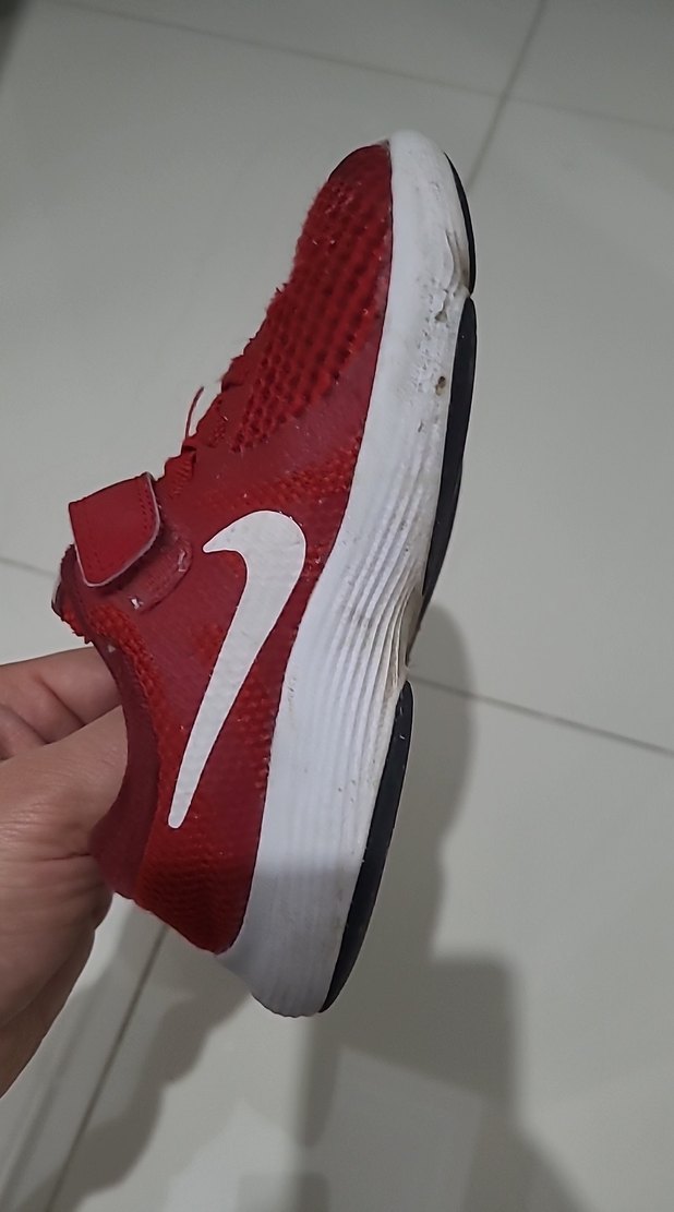 nike Kırmızı Erkek kiz Çocuk Spor Ayakkabı Velcro - Görsel 4