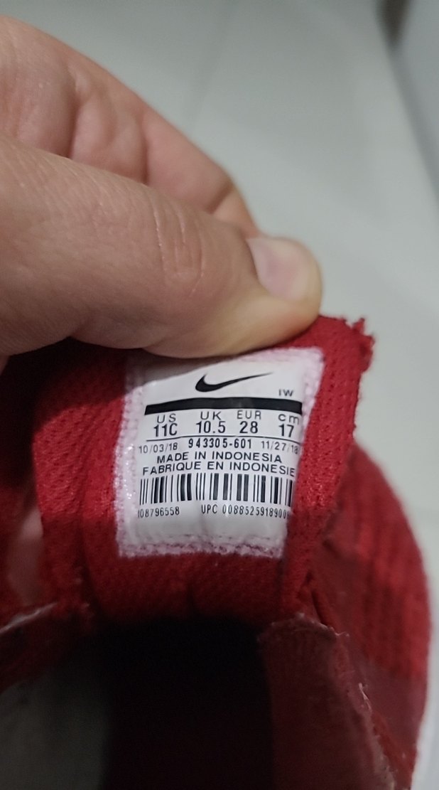 nike Kırmızı Erkek kiz Çocuk Spor Ayakkabı Velcro - Görsel 5