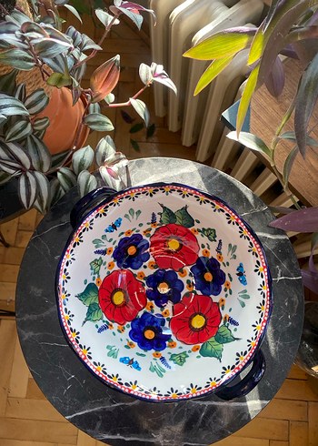 Çiçek Desenli Renkli Seramik Kase - Görsel 2