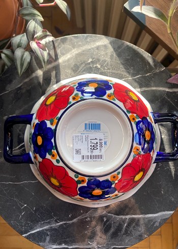 Çiçek Desenli Renkli Seramik Kase - Görsel 4