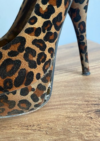 Leopar Desenli Yüksek Topuklu Stiletto - Görsel 6