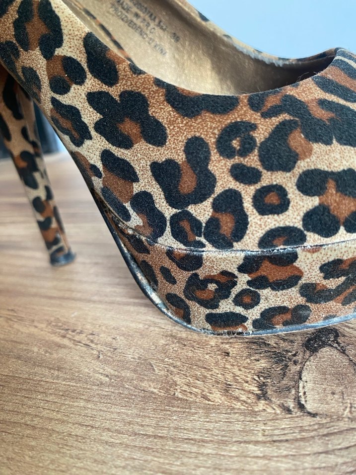 Leopar Desenli Yüksek Topuklu Stiletto - Görsel 4
