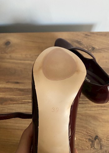 Bordo Bantlı Kadın Stiletto Topuklu Ayakkabı - Görsel 3