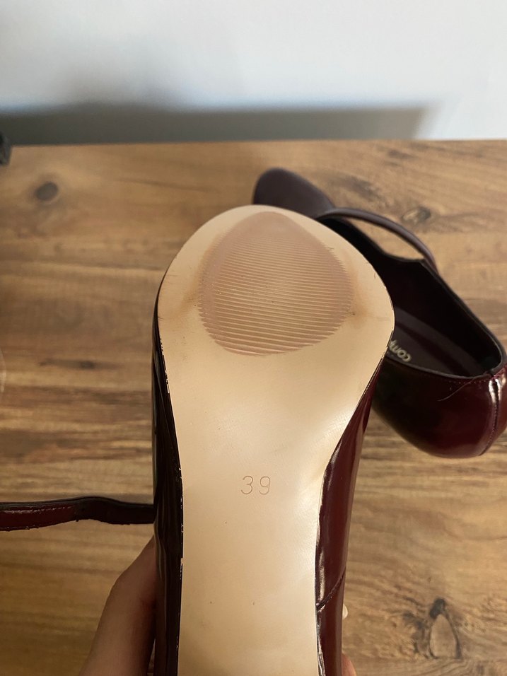 Bordo Bantlı Kadın Stiletto Topuklu Ayakkabı - Görsel 3