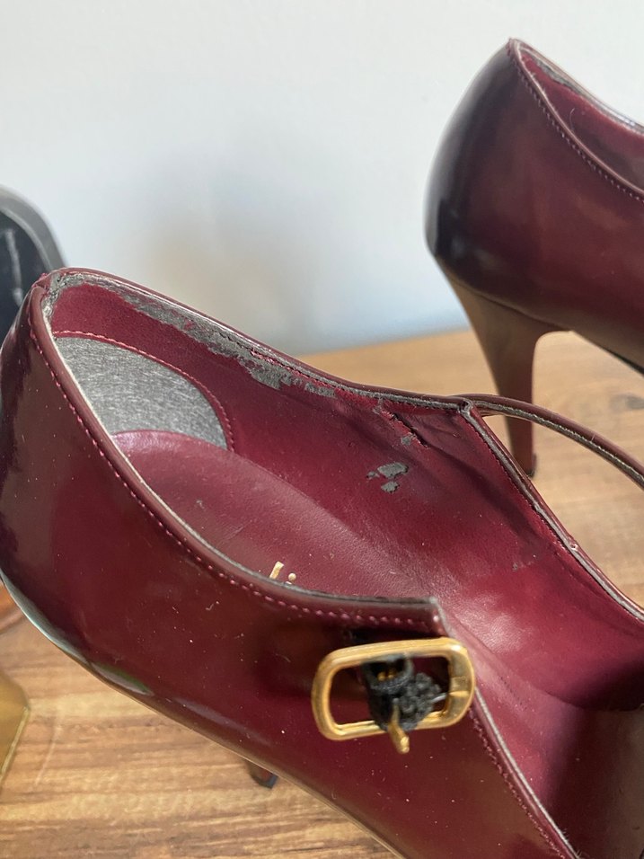 Bordo Bantlı Kadın Stiletto Topuklu Ayakkabı - Görsel 5