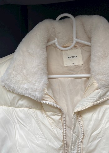 Beyaz Kürklü Kadın Kışlık Mont - Görsel 2