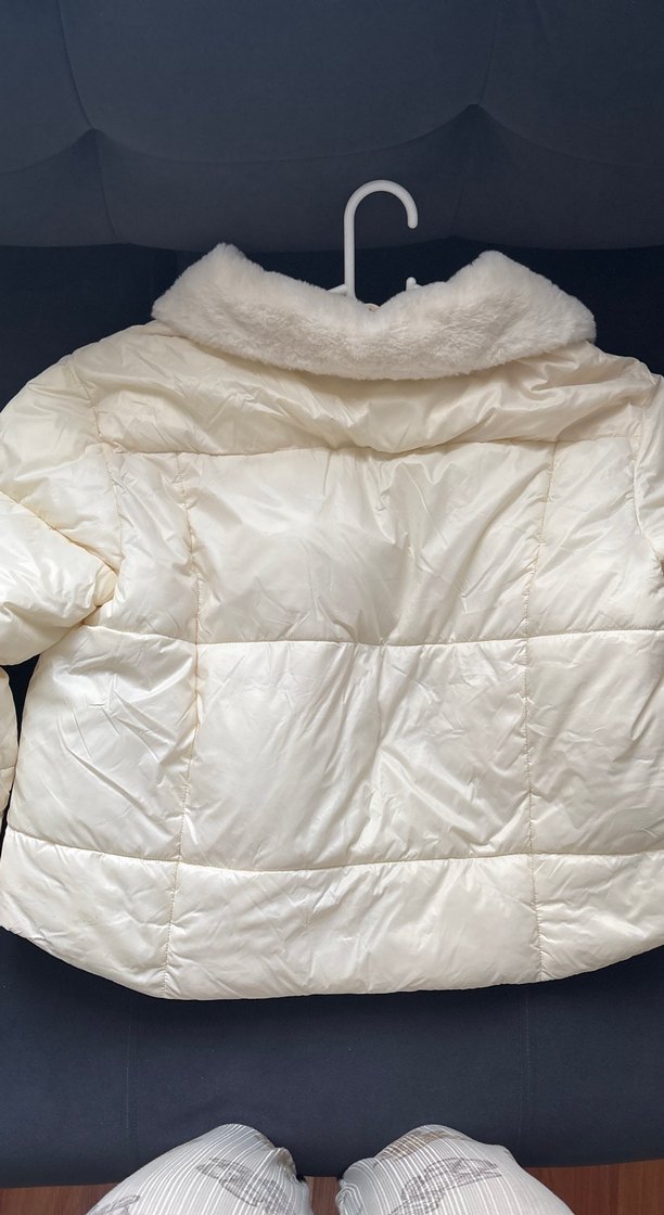 Beyaz Kürklü Kadın Kışlık Mont - Görsel 3