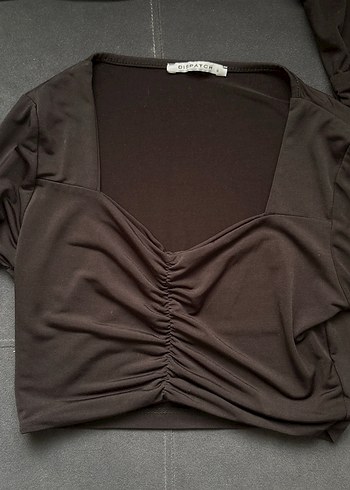 V Yaka Siyah Kadın Bluz, Kısa Kollu, Fitted Kesim - Görsel 3