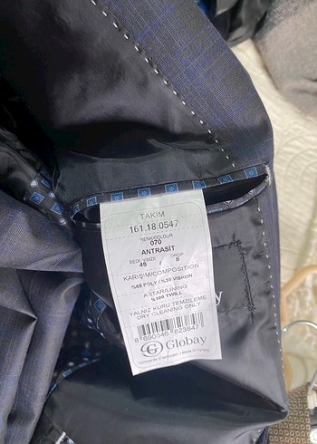 Gri Düğmeli Erkek Takım Elbise Ceket - Görsel 2