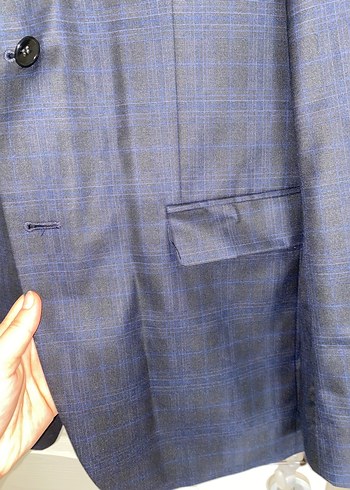 Gri Düğmeli Erkek Takım Elbise Ceket - Görsel 4