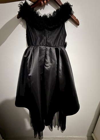 Siyah Gotik Kız Elbisesi, Fırfırlı, Askısız - Görsel 2