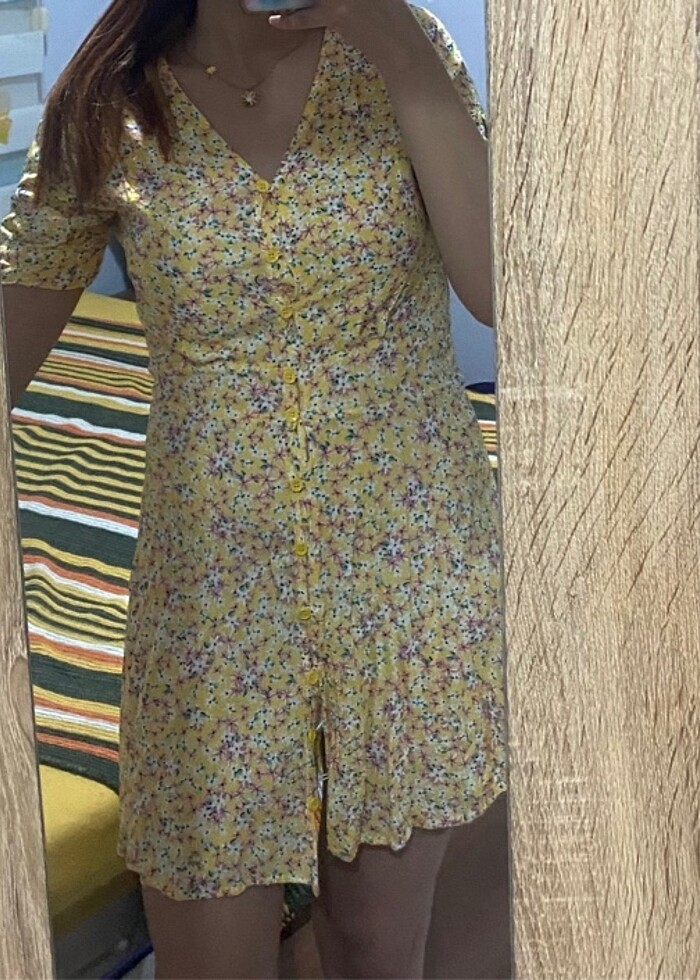 Sarı günlük yazlık elbise - Görsel 5