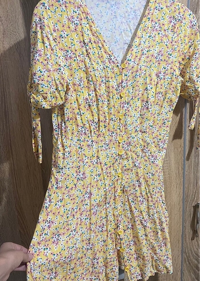Sarı günlük yazlık elbise - Görsel 3