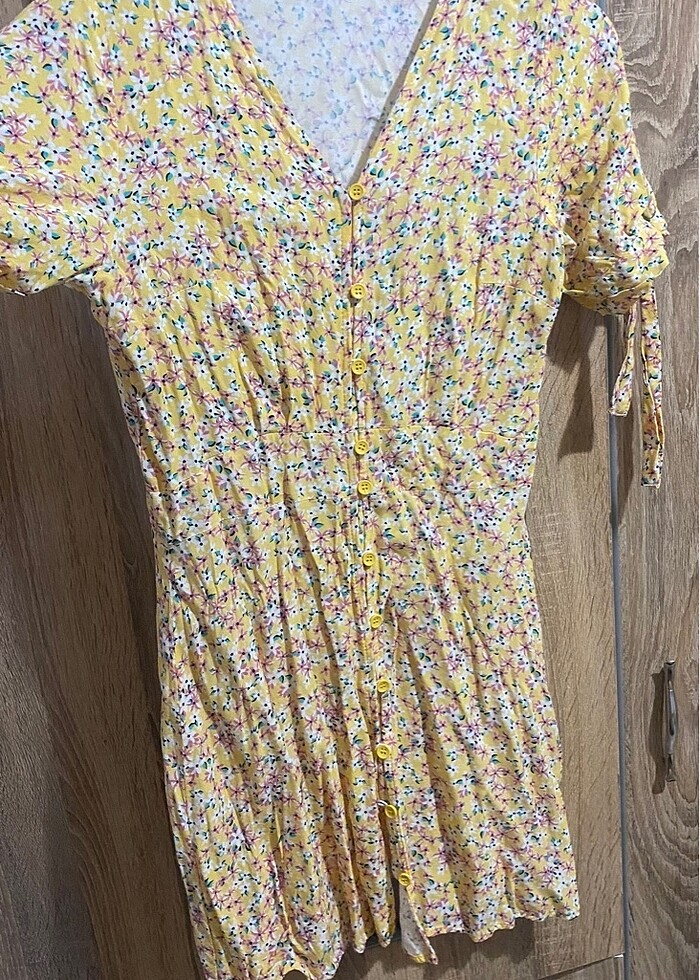 Sarı günlük yazlık elbise - Görsel 4