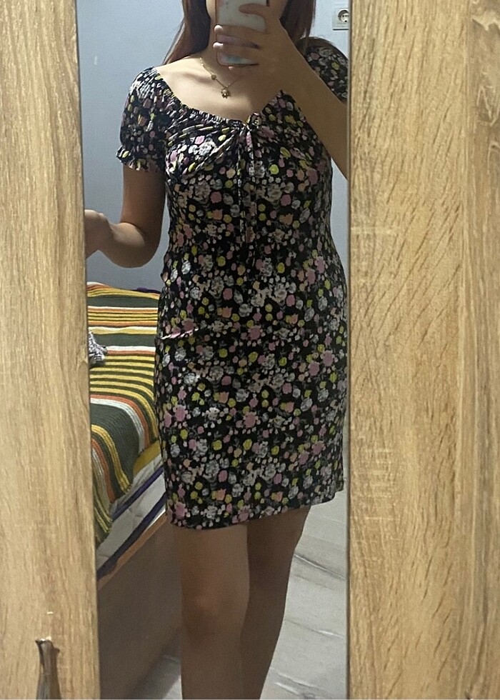 Günlük elbise çiçekli - Görsel 4