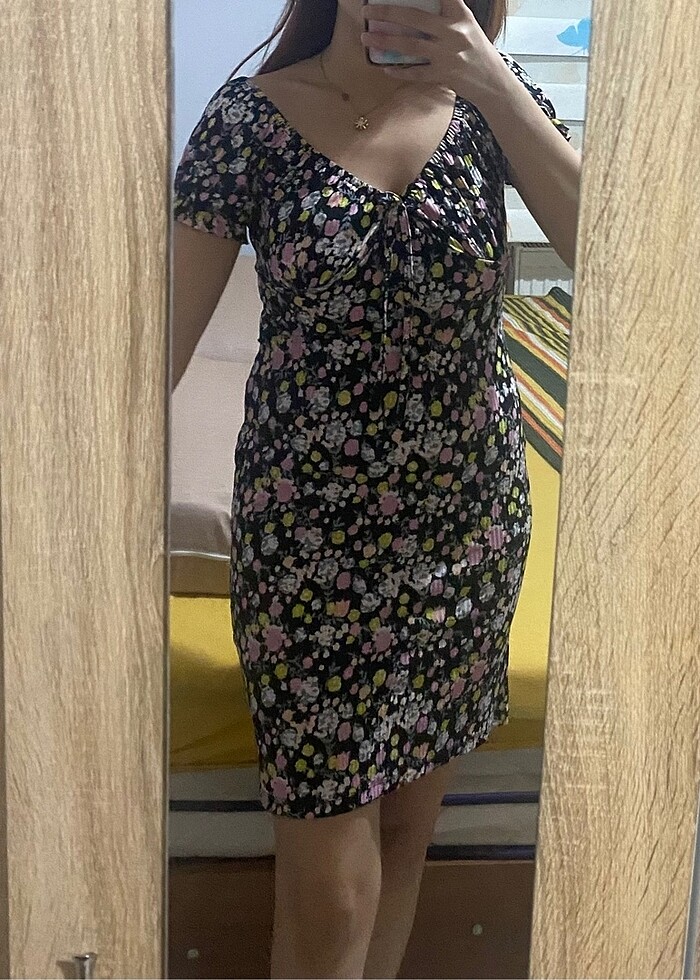 Günlük elbise çiçekli - Görsel 5