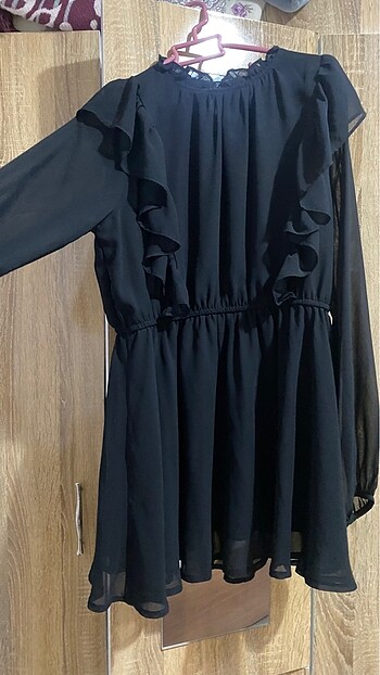 Siyah mini boy elbise - Görsel 5