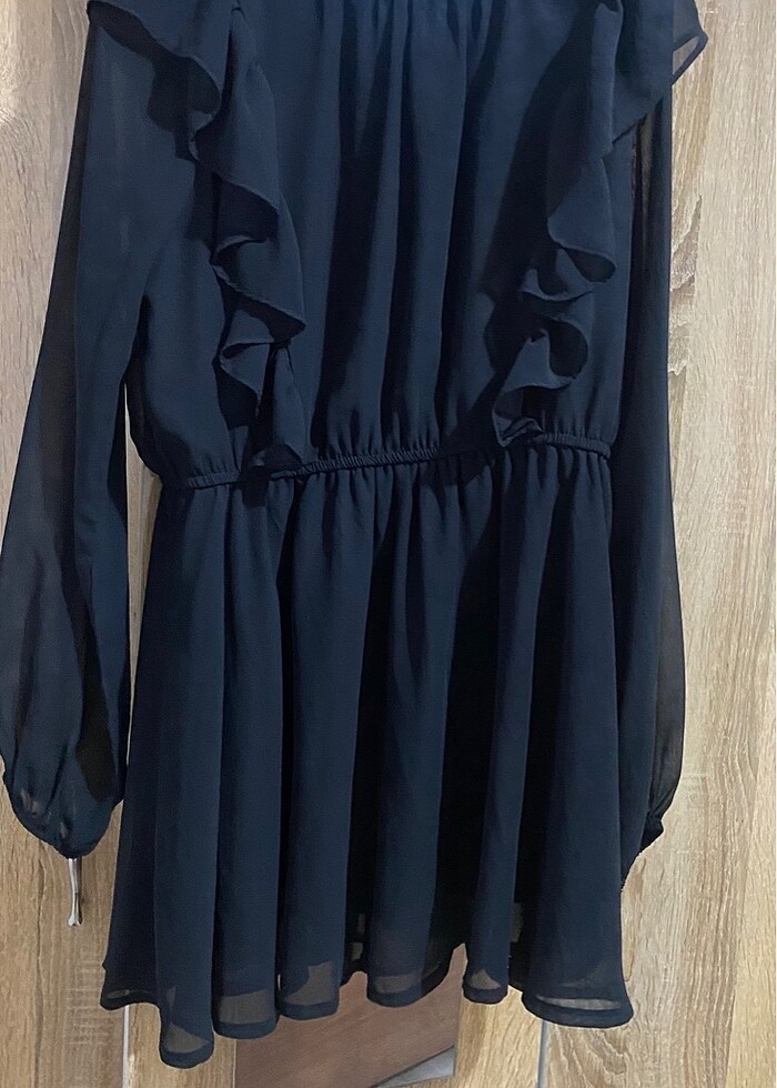 Siyah mini boy elbise - Görsel 4