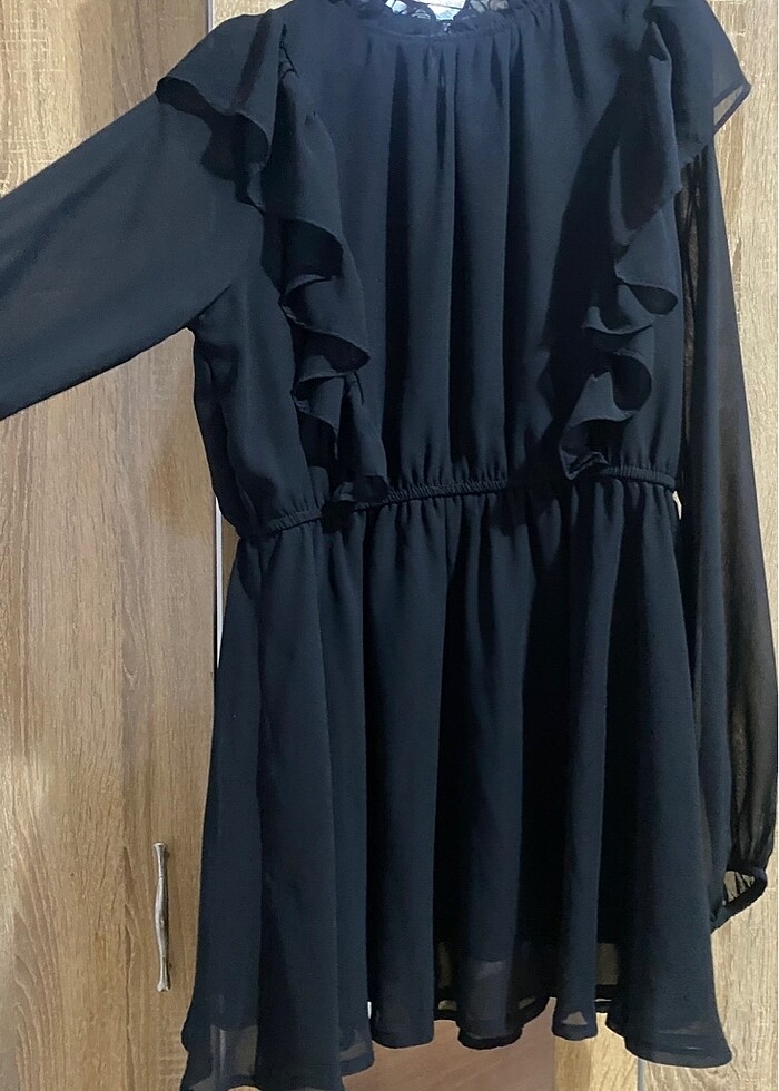 Siyah mini boy elbise - Görsel 5