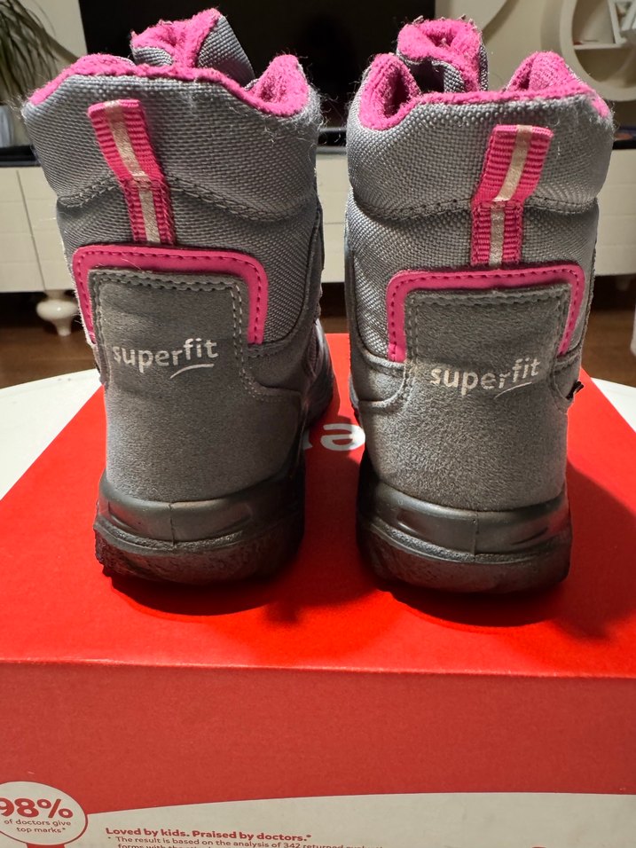 Superfit Kız Çocuk Gri Pembe Su Geçirmez Gore-Tex Bot - Görsel 3