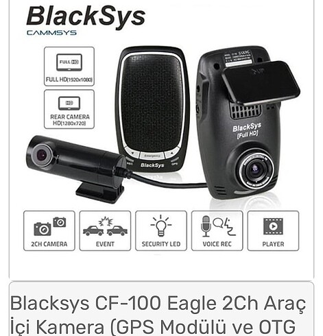 American Eagle Araç içi kamera Blacksys Cf 100 Eagle