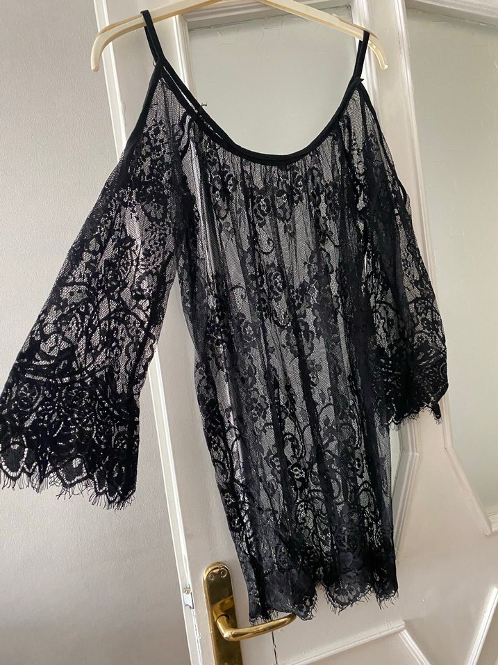Siyah Dantel Transparan Bohem pareo - Görsel 3