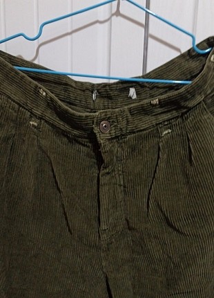 American Vintage Yesil kadife vintage mom jeans