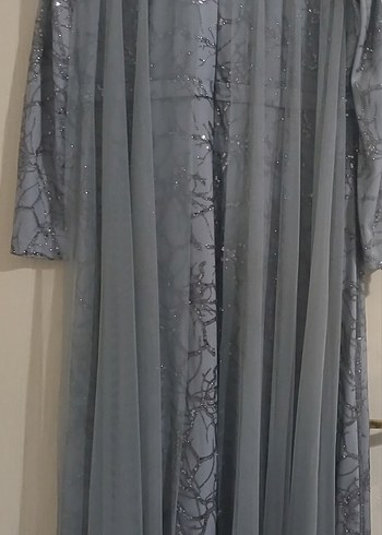 Kadın Uzun Yeşil Drapeli Abiye Elbise - Görsel 3