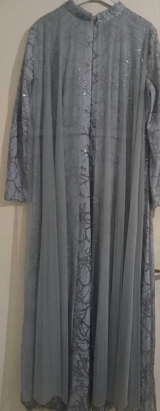 Kadın Uzun Yeşil Drapeli Abiye Elbise - Görsel 3