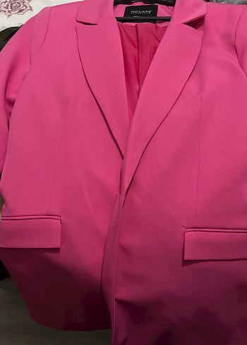 Pembe Düğmeli Kadın Blazer Ceket