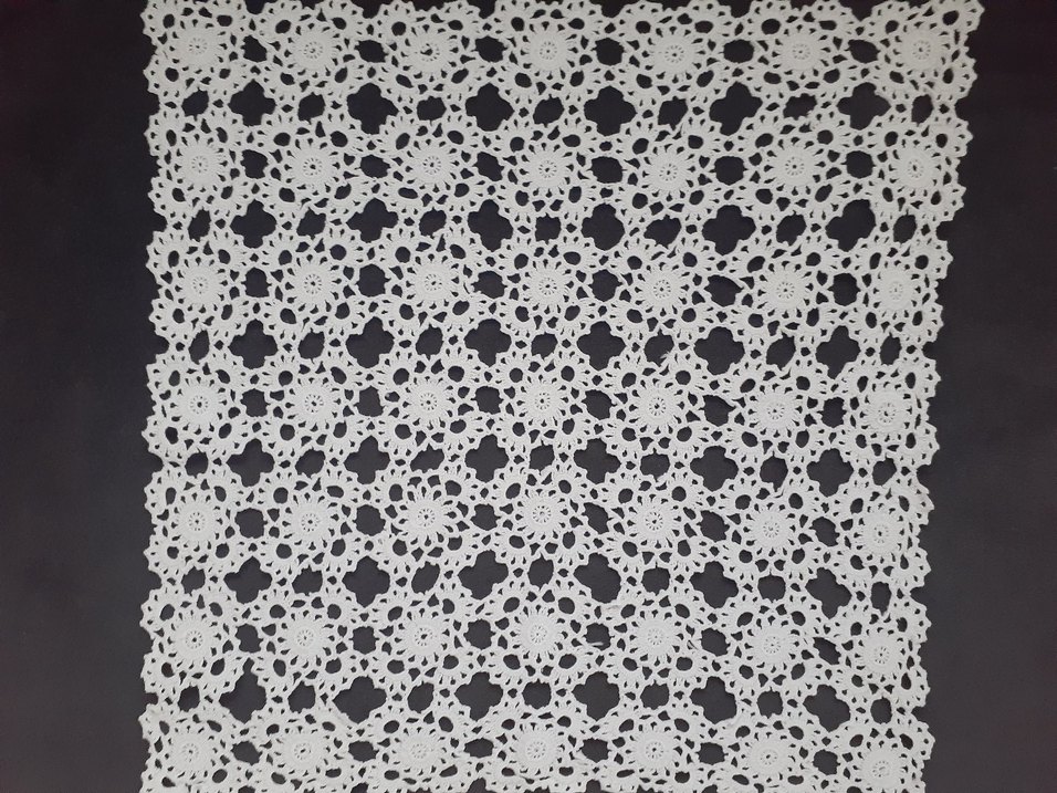 Bohem El İşi Beyaz Dantel sehpa örtüsü - Görsel 2