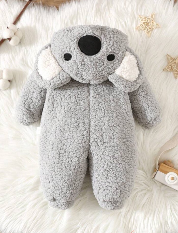 Gri Erkek Bebek peluş koala Tulum - Görsel 2