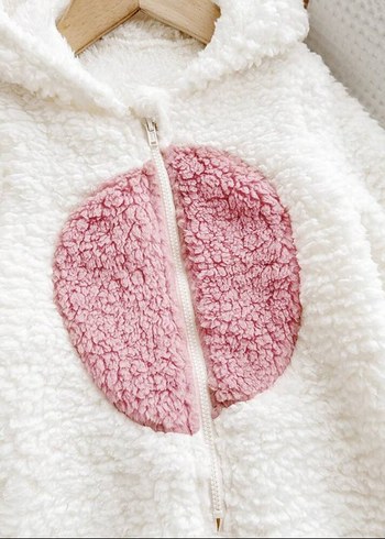 Beyaz Peluş kız Bebek Tulum - Görsel 4