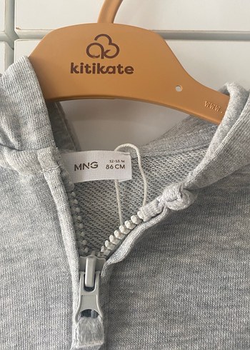 Kız Çocuk Gri Kapüşonlu hırka - Görsel 4