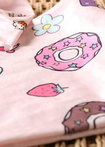 Donut ve Tatlı Desenli Pembe Bebek Kundak 2li set - Görsel 5