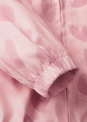 Kız Çocuk Pembe Kapüşonlu ince ceket - Görsel 4