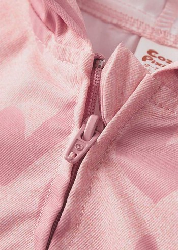 Kız Çocuk Pembe Kapüşonlu ince ceket - Görsel 5
