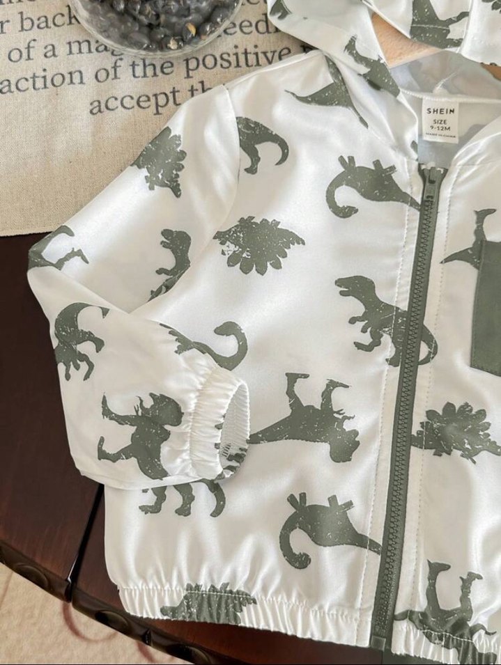 Erkek Bebek dinazor Ceketli Takım 2li set - Görsel 4