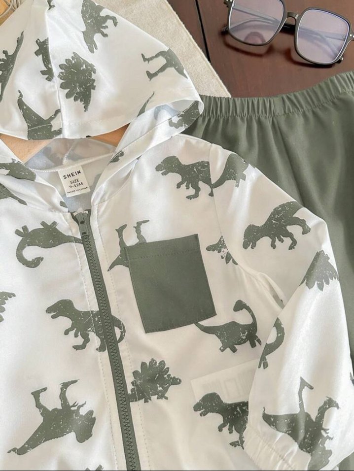 Erkek Bebek dinazor Ceketli Takım 2li set - Görsel 5