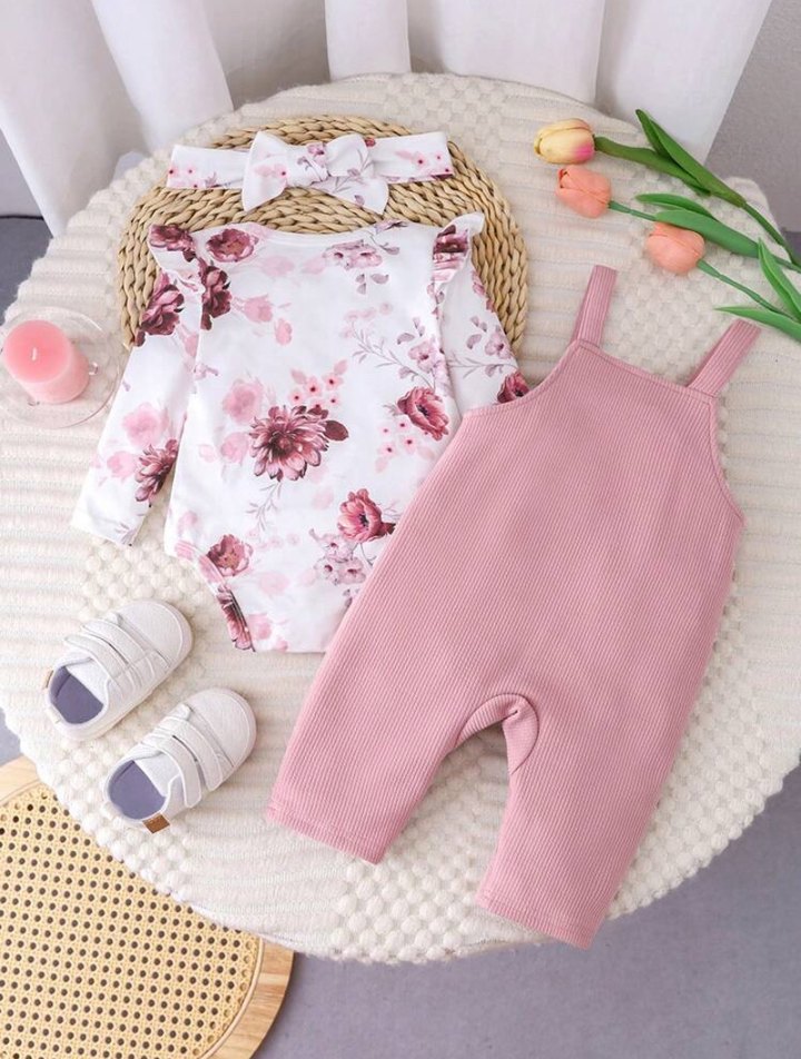 Pembe Bebek Kız Tulum Seti - Görsel 2