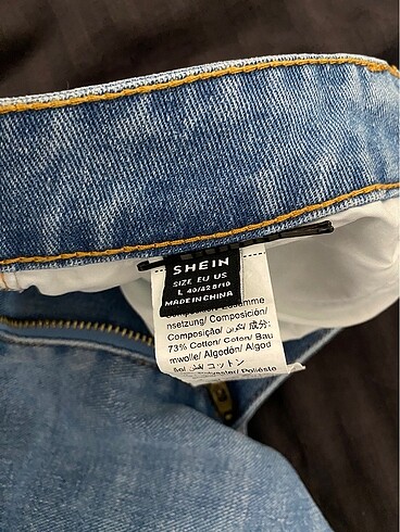 l Beden mavi Renk Yırtık Tapered Pantalon
