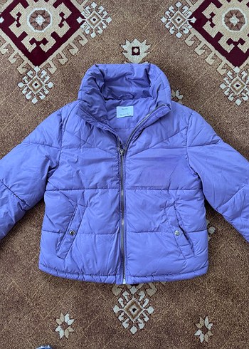 Kadın Mor Pastel Kısa Kışlık Mont BERSHKA - Görsel 4