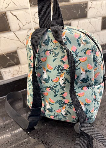 Çiçek Desenli Pastel Mini Çocuk Sırt Çantası - Görsel 5